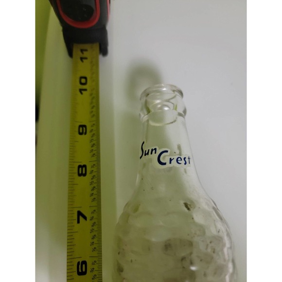 Rare Vintage Antique Soda Pop Glass Bottle Sun Crest Blue Label Clear Atlanta‎ - Picture 2 of 7